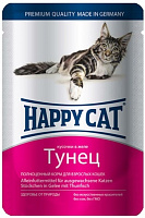 Happy Cat Влажный корм для взрослых кошек кусочки тунца в желе, 100 гр